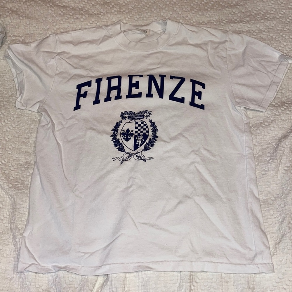 Brandy Melville white firenze tshirt